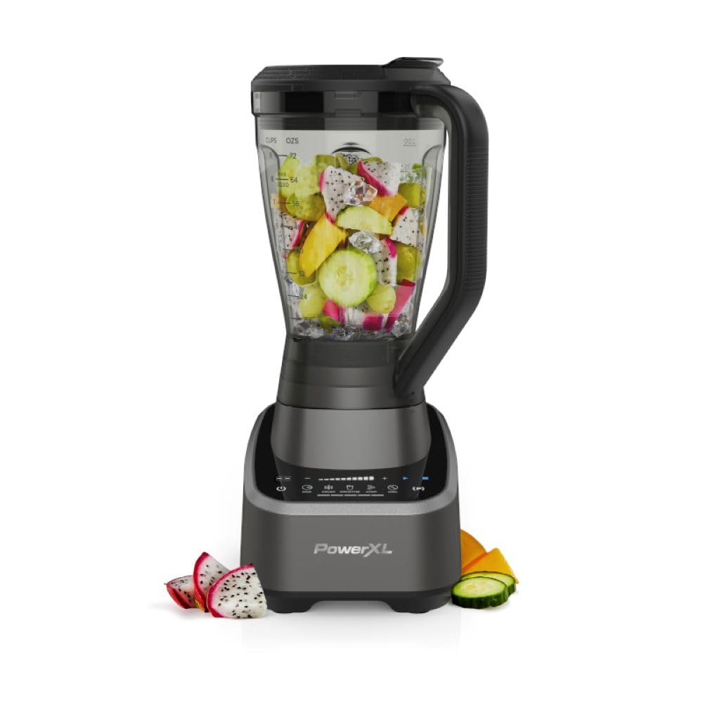PowerXL SensiMax Blending Kitchen System – 1500W, Smart Sensing Technology, Hands-Free Blending, 3 Functions, 10 Speed Control, 72OZ Jar, 6-Tip Turbo Blade, 13 Food Processor Accessories, Storage Case