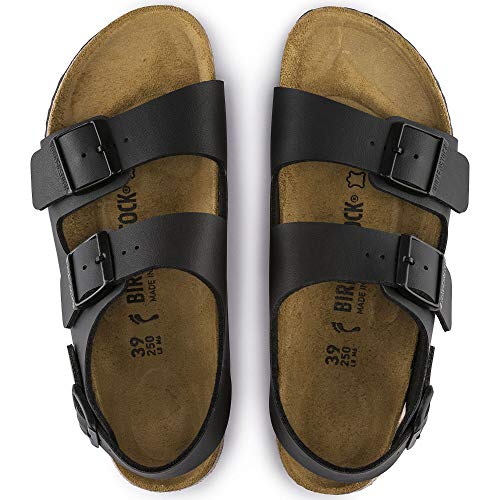 BIRKENSTOCK 34101 Birkenstock Milano Leather Women's Sandals, Dark Brown, 41
