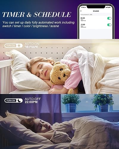 Favorwe Smart LED Recessed Lighting 6 Inch 12 Pack, Ultra-Thin RGB LED Lights 12W 1200LM, Color Changing Recessed Lighting, Compatible with Alexa, Google Assistant