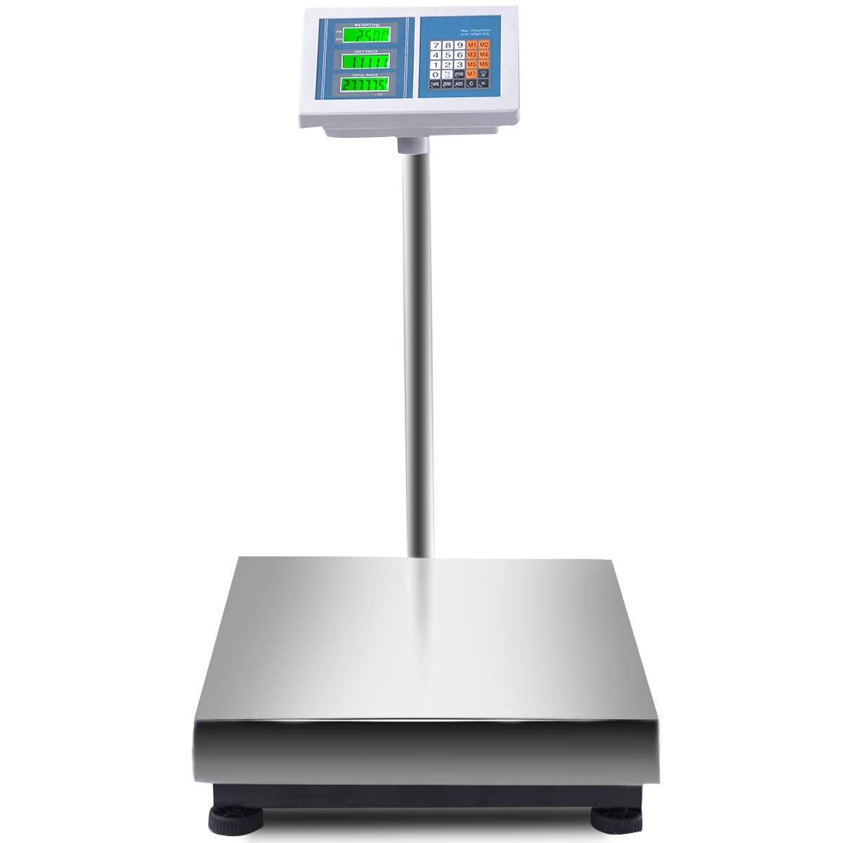 Giantex 660lbs Weight Computing Digital Scale Floor Platform Scale Postal Scale Accurate Shipping Mailing LB/KG Price Calculator Stainless Steel High-Definition Display Screen