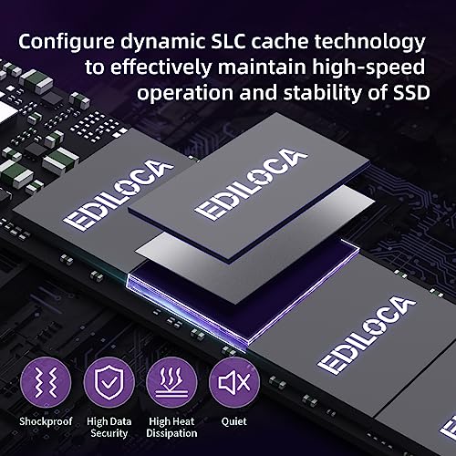 Ediloca EN600 PRO SSD 256GB PCle 3.0x4, NVMe M.2 2280, Up to 2800MB/s, Internal Solid State Drive, SLC Cache 3D NAND TLC, Graphene Cooling Sticker, Storage for PC, Desktop and Laptops