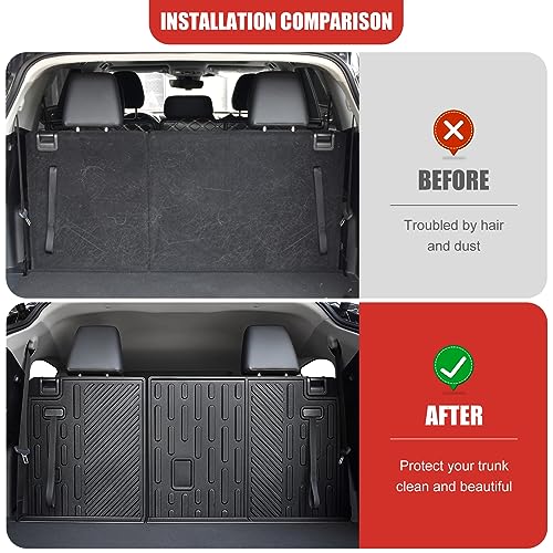 Utiiy Cargo Mat Fit for 2020-2024 Toyota Highlander Backrest Mat TPE Trunk Liner All Weather Seats Back Protector for Highlander 7 Seats Accessories(Backrest Liner)