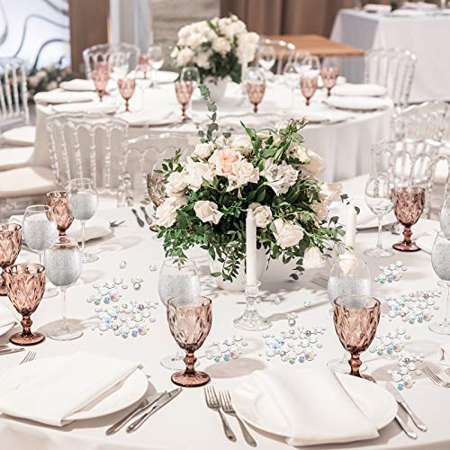 Hicarer 7000 Pieces Diamond Decorations Bling Bling Diamond Vase Filler Acrylic Gem Table Scatter Crystals in Four Sizes Table Decorations for Wedding Birthday Party Bridal Shower(AB White)