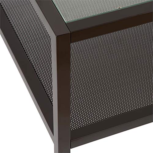 Henn&Hart 54" Wide Rectangular Coffee Table in Blackened Bronze, Modern coffee tables for living room, studio apartment essentials