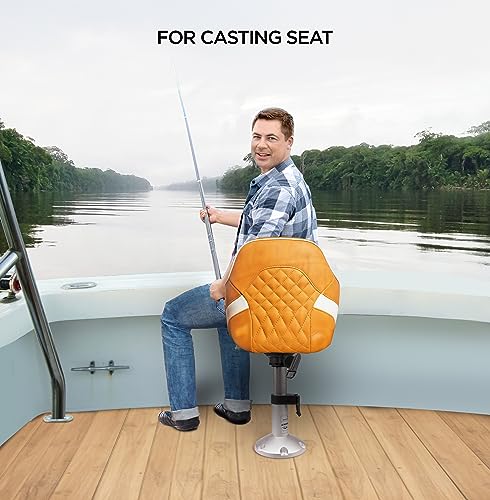Adjustable Boat Seat Pedestal Boat Seats and Pedestals Boat Seat Pedestals and Bases with Slide and Swivel for Locking Boat Seats Captain Chair 13.5 to 18 Inches Height