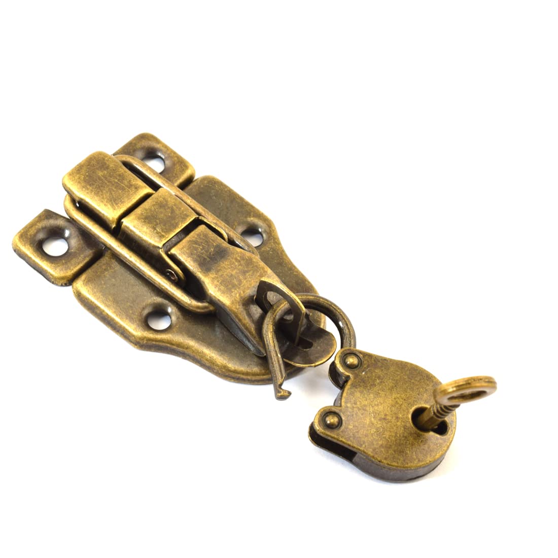 Aifeier ET Retro Bronze Duckbilled Toggle Hasp Latch and Padlock Kits for Tool Box, Jewelry Box, Wooden Box, Gift Box, etc