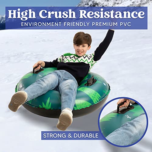 JOYIN Inflatable Snow Tubes 47" & 37"(2 Packs) for Kids and Adults,Heavy-Duty Snow Tube for Sledding, Great Inflatable Snow Sled for Winter Fun and Family Activities(Tree)