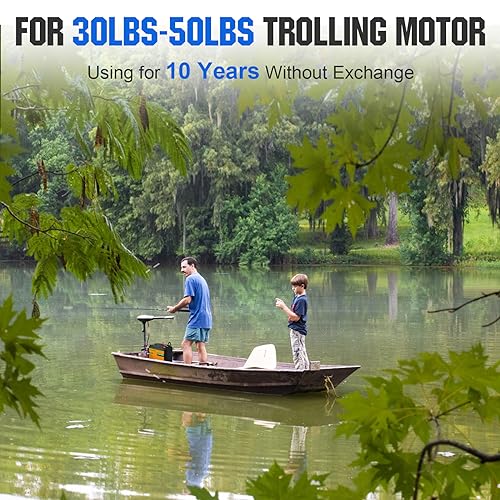 ECO-WORTHY 12V 50Ah Trolling Motor LiFePO4 Lithium Battery with BMS, 3000~15000 Times in Deep Cycle, for 30~50lb Trolling Motor, Travel Trailer, RV, Marine, Solar, Power Wheel Chair