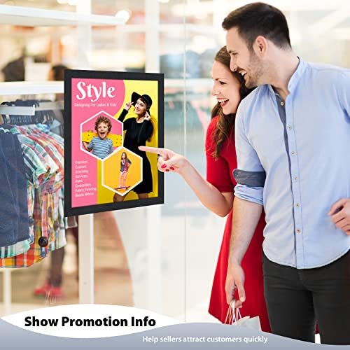 VAIIGO 8.5" x 11" Magnetic Self-Adhesive Display Frame, Double Sided Window Magnetic Sign Holder with Clear PVC and Strong Magnetic for Office/Home/Store/Door/Glass/Wall Display Frame (Black, 2Pack)