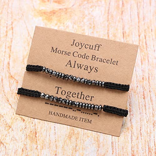 JoycuFF Woman Jewelry Morse Code Bracelets for Her Inspirational Adjustable Handmade Jewelry for Women Trendy Wrap Morse Code Bracelet