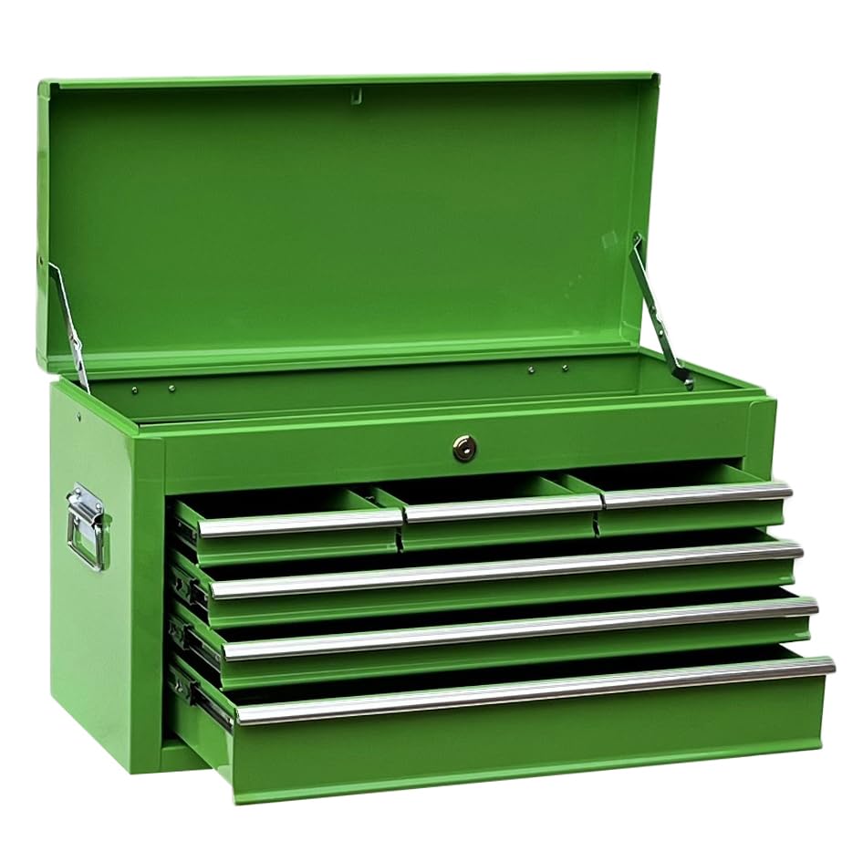 Workington Portable Metal Tool Chest with 6 Drawers, 24" 6-Drawer Tool Chest Cabinet with Ball Bearing Drawer Slides, Steel Tool Storage Box Organizer 4005 Pink