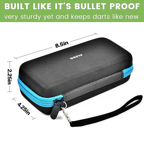 ALKOO Dart Case Holder Bag for 6 pcs Steel and Soft Tip Darts Set, Storage Organizer Holds 6 Darts and Tips, Shafts and Flights Accessories (Cases Only) (Blue, Holds 6 darts)