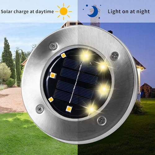 INCX Solar Lights for Outside,4 Pack Solar Lights Outdoor Waterproof, Solar Garden Lights Landscape Lighting for Lawn Yard Deck Driveway Walkway White