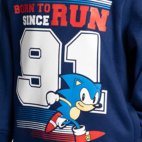 SEGA Sonic the Hedgehog Toddler Boys Fleece Athletic Pullover Hoodie Navy 3T