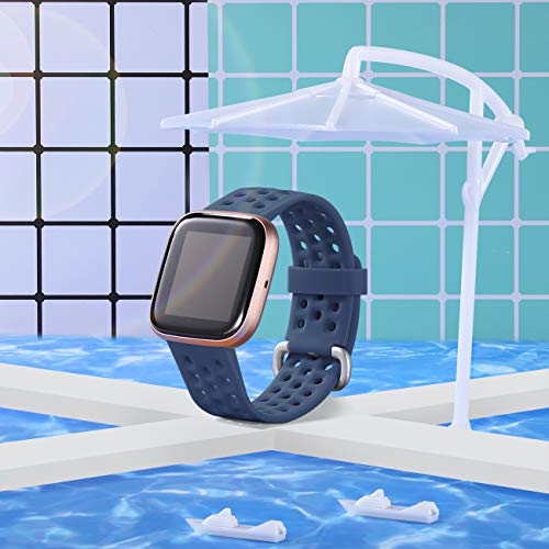 GEAK Compatible with Fitbit Versa 2 Bands for Women Men, Soft Silicone Sport Bands for Fitbit Versa 2/Fitbit Versa Lite SE/Fitbit Versa Smart Watch, Small Navy Blue
