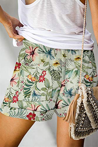 ONLYSHE Womens Summer Shorts Camo Print Casual Drawstring Lounge Short Shorts M