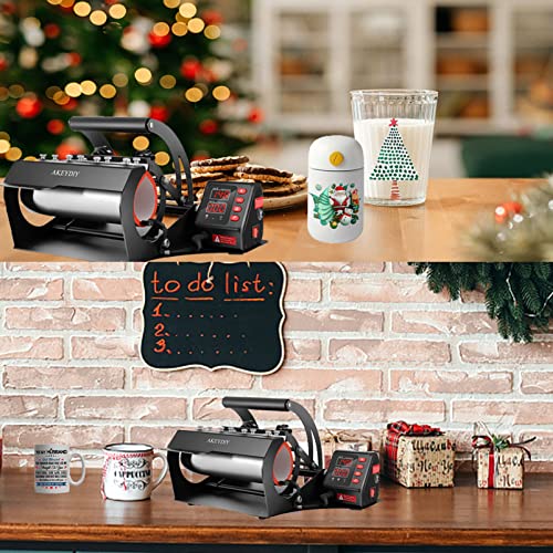 Upgraded 8 in 1 Heat Press Machine 12x15 Inch Heat Transfer Machine w/Tumbler Press 360-Degree Swing Away Multifunction Digital Sublimation Heat Press for T Shirt Mug Hat Plate for Commercial Home