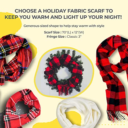 Plum Feathers Super Soft Luxurious Cashmere Feel Winter Scarf (Modern Purple plaid)