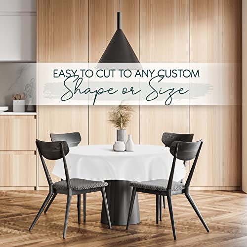 tablecloths by design Premium Table Pad Protector Superior Protection from Spills, Scratches & Heat- Reusable Vinyl Table Cloth with Cushion Flannel Backing (52" Round)