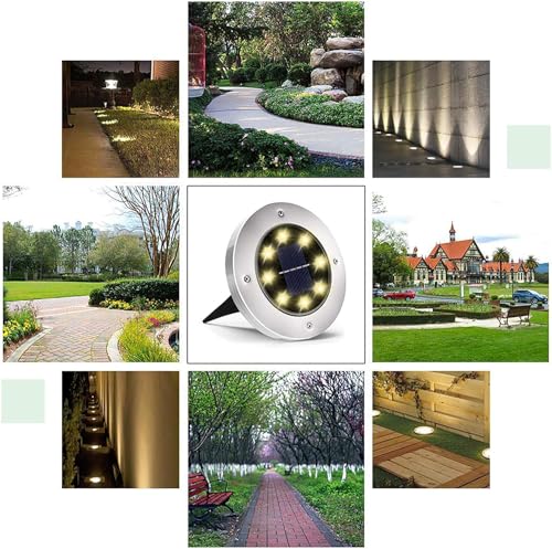 INCX Solar Lights for Outside,4 Pack Solar Lights Outdoor Waterproof, Solar Garden Lights Landscape Lighting for Lawn Yard Deck Driveway Walkway White
