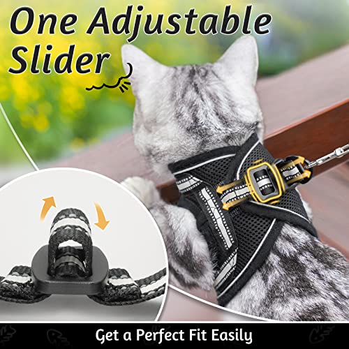 rabbitgoo Cat Harness and Leash Set for Walking Escape Proof, Adjustable Soft Kittens Vest with Reflective Strip for Cats, Comfortable Outdoor Vest, Red, M