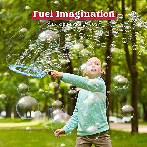JOYIN Big Bubble Wands Set Bulk for Kids Summer Outdoor Activity Party Favors, 18 Pcs Giant Bubble Maker with Tray, 12" Large, 6 Pcs Bubble Solution Suitable for All Age People