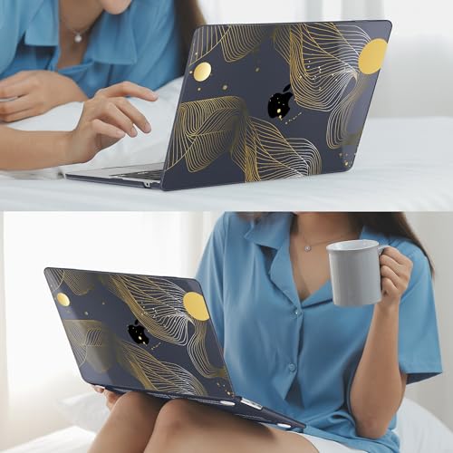 Mektron Designed for 2024/2023 MacBook Air 15 INCH M3 A3114 /M2 A2941 Case, Printed Plastic Hard Shell Cover with 15.3" Liquid Retina Display Touch ID, Glittering Butterfly