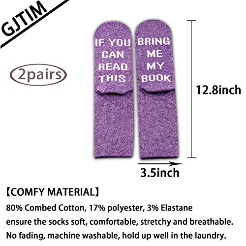 GJTIM Funny Reading Book Theme Socks If You Can Read This Bring Me My Book Reading Lover Gift for Her (Bring Me My Book)