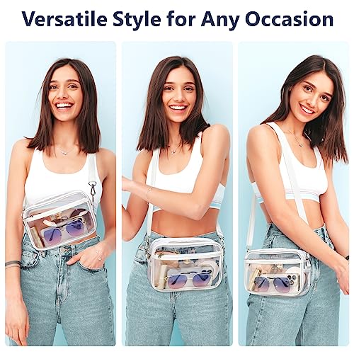 PACKISM Daisy Printed Clear Purse - Stylish Clear Bag for Stadium Events, PU Leather & PVC, Country Concert Outfits for Women, Brown