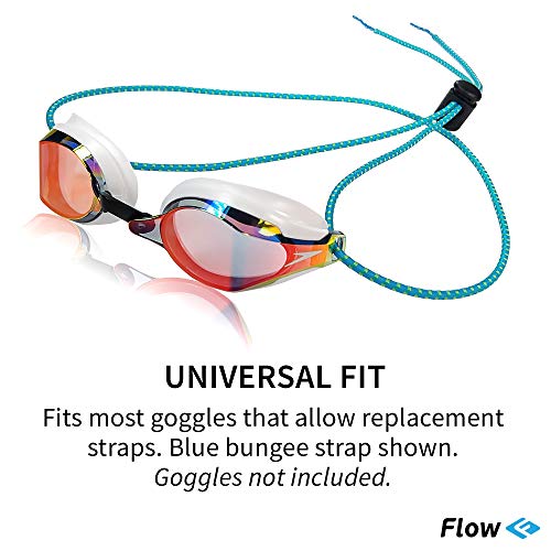 Flow Goggle Strap Kit (2-Pack) - Replacement Bungee Cord Straps for Swim Goggles (Solid Bright Orange)