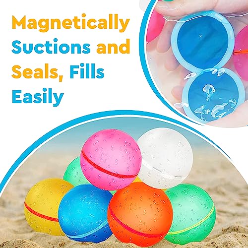 LEGACY KIDS Light Up Bath Toys For Kids Ages 4-8, Reusable water balloons For Kids, Water Balloons Quick Fill, Refillable Water Balloons For Kids, Magnetic, Reuse Water Balloons, Silicone (LED Light)