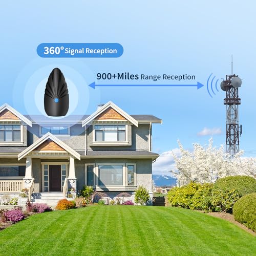 TV Antenna for Smart TV Indoor/Outdoor, Digital Antenna with 900+ Miles Coverage Range, 360° Reception Local Channels, Supports 4K 1080p for HDTV and Traditional TVs