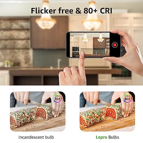 Lepro E12 LED Candelabra Light Bulbs, 5.5 watt, 40 watt Equivalent C37 B11 Ceiling Fan Bulb Chandelier Bulbs, 2700 Kelvin Warm White Type B Small Base Candle Lights, Frosted Plastic Shell, 3-Pack