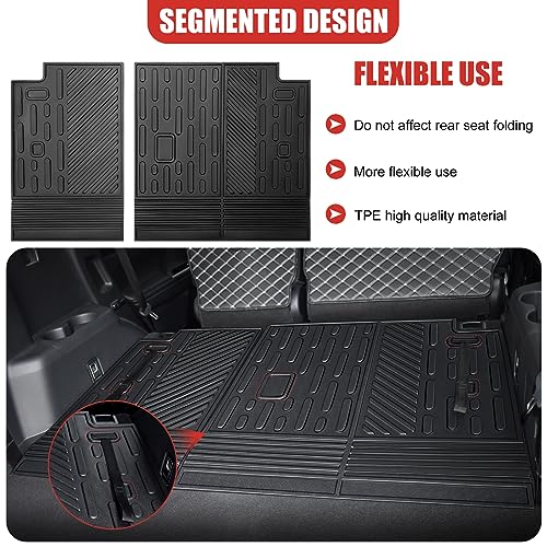 Utiiy Cargo Mat Fit for 2020-2024 Toyota Highlander Backrest Mat TPE Trunk Liner All Weather Seats Back Protector for Highlander 7 Seats Accessories(Backrest Liner)