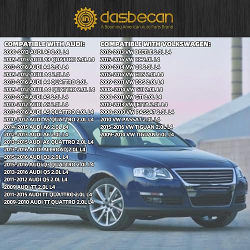 Dasbecan Aluminum Electric Engine Water Pump Assembly Replaces# 06H121026CQ 06H121026AB Compatible with Audi A3 A4 A5 A6 Q3 Q5 TT VW Beetle CC Eos GTI Jetta Passat Tiguan 2.0L 2.0T