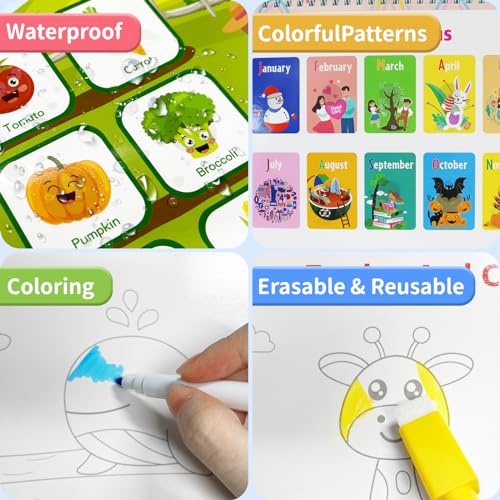 Busy Book for Toddlers, Montessori Toys for 2 3 4 5 6 Years Old Kids Preschool Learning Activities with 32 Themes, Educational Autism Sensory Travel Toys Christmas Birthdays Gifts for Boys Girls