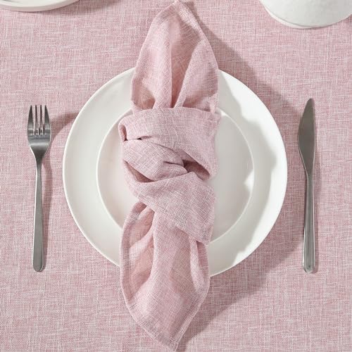 Laura Ashley Harper Luxuriously Smooth Fabric Tablecloth for Formal or Casual Dining, Holiday, Banquet, Wedding or Party, 60" x 84", Yellow