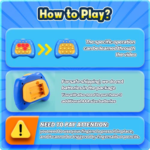 SIENBOR Quick Push Game Console ,4 Modes Games, A Toy Game Machine That Exercises Reaction Ability and Improves Concentration |Teens Boys & Girls Ages 3-12 Years Old & Up (Blue)