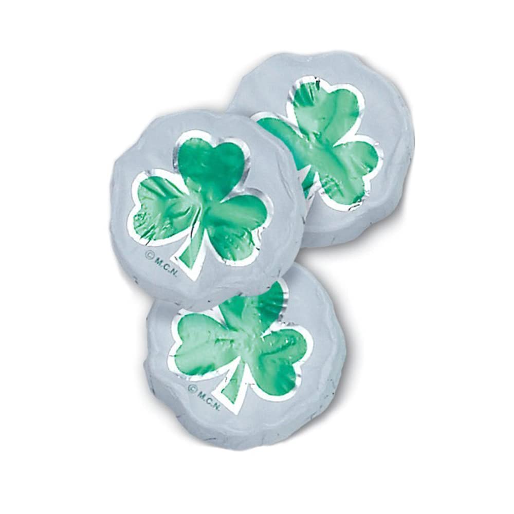 Madelaine St. Patrick's Day Solid Premium Milk Chocolate Shamrocks - ½ LB Bag Individually Wrapped Chocolate Pieces in Matte White Foil with Green Shamrock - St. Patrick's Day Treats for Everyone