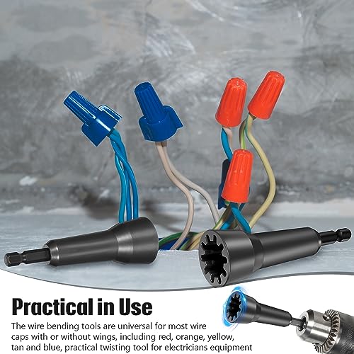 WILLBOND 2 Pcs Wire Twister Tool for Drill, Wire Twister, Wire Twisting Tool, Drill Wire Twister, Wire Connector Driver Wire Connector Socket with 1/4 Chuck for Cable Electrical Power Drill(Red)