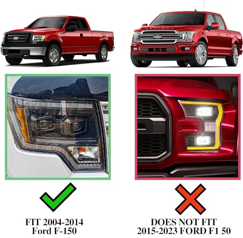 COMNOVA Side Step Nerf Bar Running Board Replacement for Ford F-150 Crew Cab 04-14(4 Full Size Door),6 Inch Step Pad Design,OE Style (Black Powder-Coating).