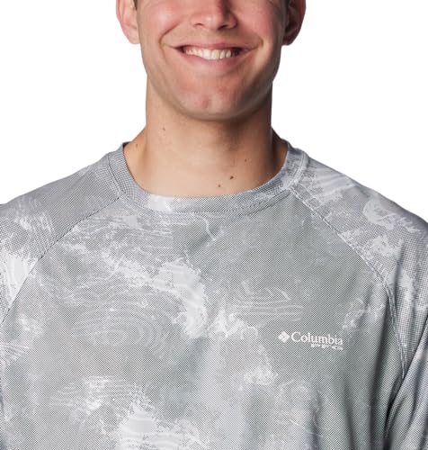 Columbia Men's Terminal Deflector Printed Long Sleeve, Cool Grey Deepwaters Camo, X-Small