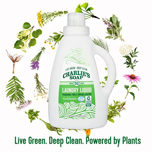 Charlie's Soap - Fragrance Free Laundry Liquid - 50 Loads (One 50-Load Bottle, 50 Total Loads)