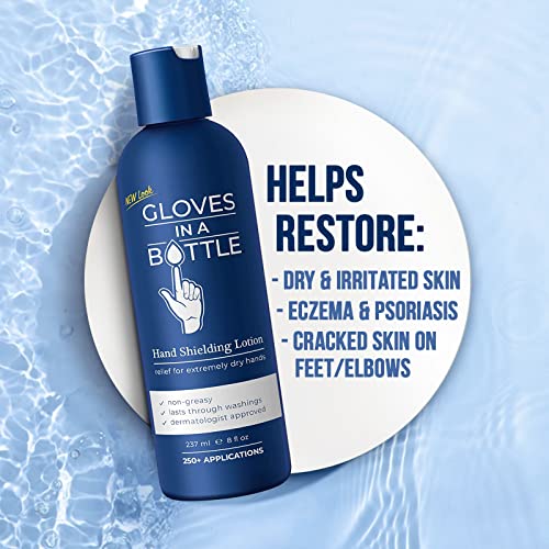 Gloves In A Bottle Shielding Lotion, Relief for Eczema and Psoriasis, (8 Fl Oz) with Pump