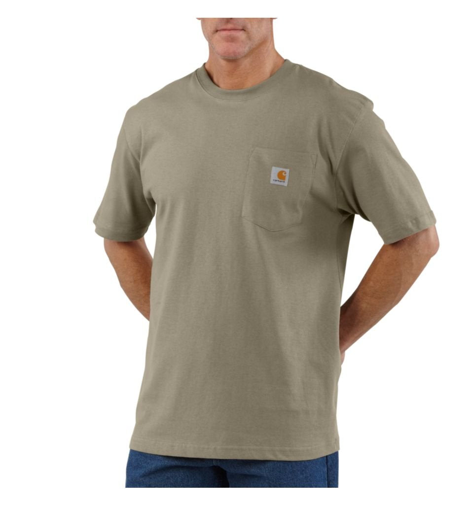 Carhartt Men's Loose Fit Heavyweight Short-Sleeve Pocket T-Shirt (Also Available in Big & Tall), Desert, 4X-Large