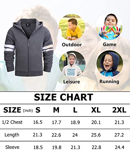 JACKETOWN Hoodie for Boys Fleece Jacket Zip Up Sherpa Lined Hooded Sweatshirts with Two Pockets 6-15 Years Old