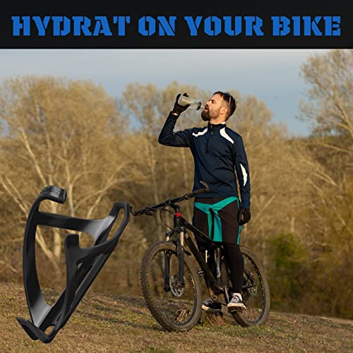 corki Cycles Bike Water Bottle Holder, Right Side Load Water Bottle Cage for Road, Mountain, Gravel Bicycle Black 1-Pack