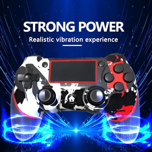 SZYUYU Wireless Controller for Ps4 Romote Compatible with Ps4/Slim/Pro/Windows PC, Controller for Ps4 with 3.5mm Audio Jack, Touch Pad,Six Axis Motion Control, Charging Cable (Flame White)