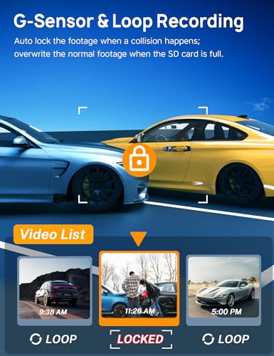 Anyski 3 Channel 5GHz WiFi Dash Cam with 64GB Card, 2.5K+1080P Dash Cam Front and Rear/Inside, 2.5K+1080P+1080P Three Way Dash Camera for Cars, Dashcam 24H Parking Mode, Support 256GB Max Silver