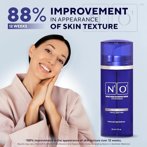 N1O1 Nitric Oxide Activating Serum with Antioxidants Wrinkel Repair Hydrating Serum For Face Pore Minimizer | Improves Skin Texture | Helps Dark Spots | 1 Fl Oz, 30ml